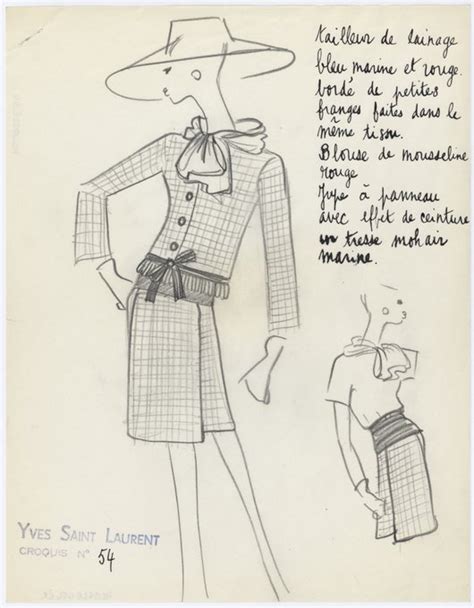 dessin original yves saint laurent|yves Saint Laurent drawings.